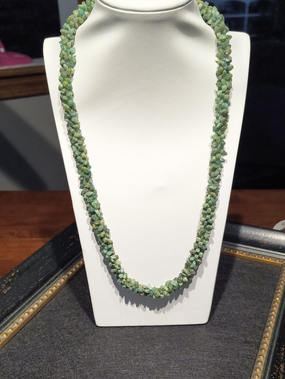 Green Raw Emerald Beaded Necklace - Women Jewelry